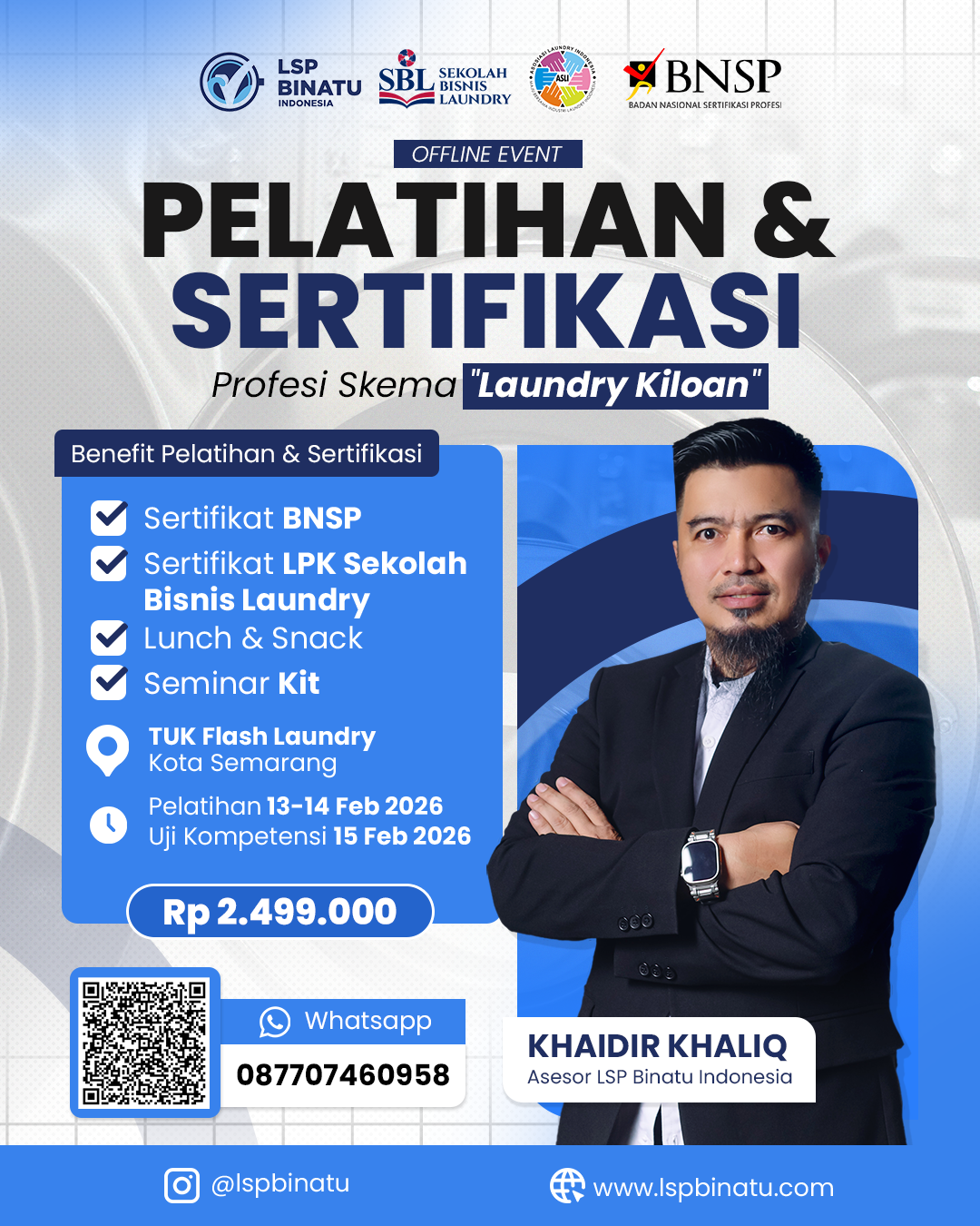 Pelatihan dan Sertifikasi Profesi Skema Operator Laundry Kiloan