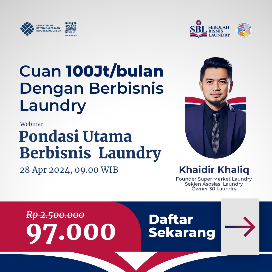 Webinar Pondasi Utama Berbisnis Laundry